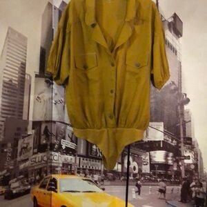 NWOT Free People Mustard Brown Top